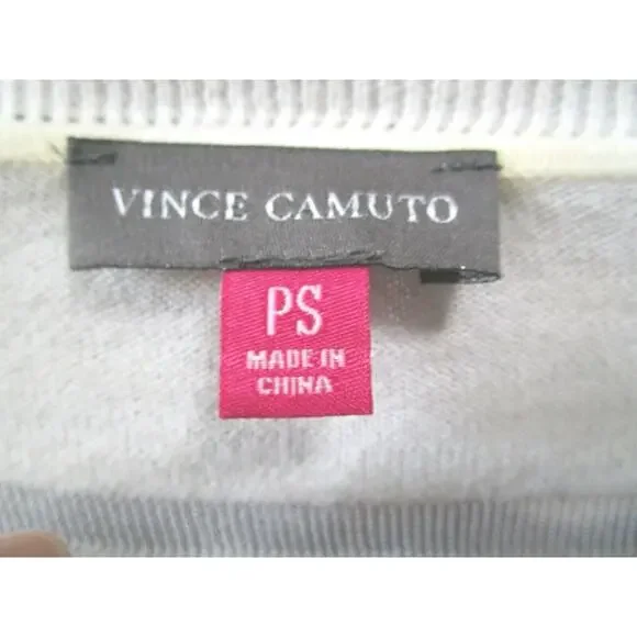 Vince Camuto Ivory Sheer Striped Long Sleeve Round Neck Light Sweater Petite S - Picture 8 of 8